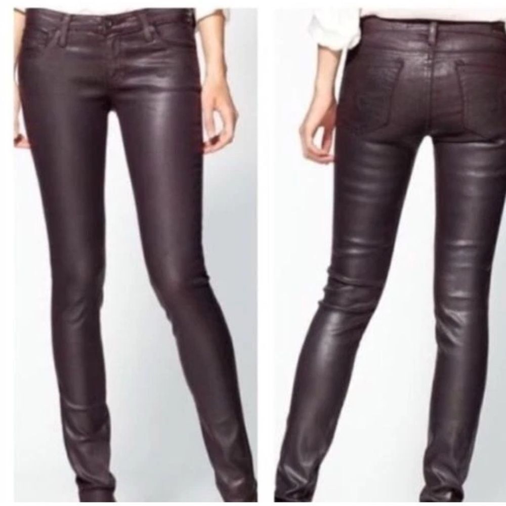 Adriano Goldschmeid The Legging Ankle Super Skinny Faux Leather Pants Size 28R